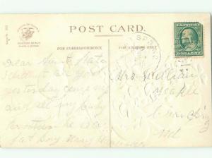 Pre-Linen Easter CUTE CHICKS BESIDE FLOWER BOUQUET AB3842