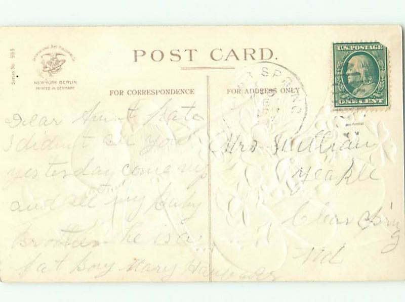 Pre-Linen Easter CUTE CHICKS BESIDE FLOWER BOUQUET AB3842