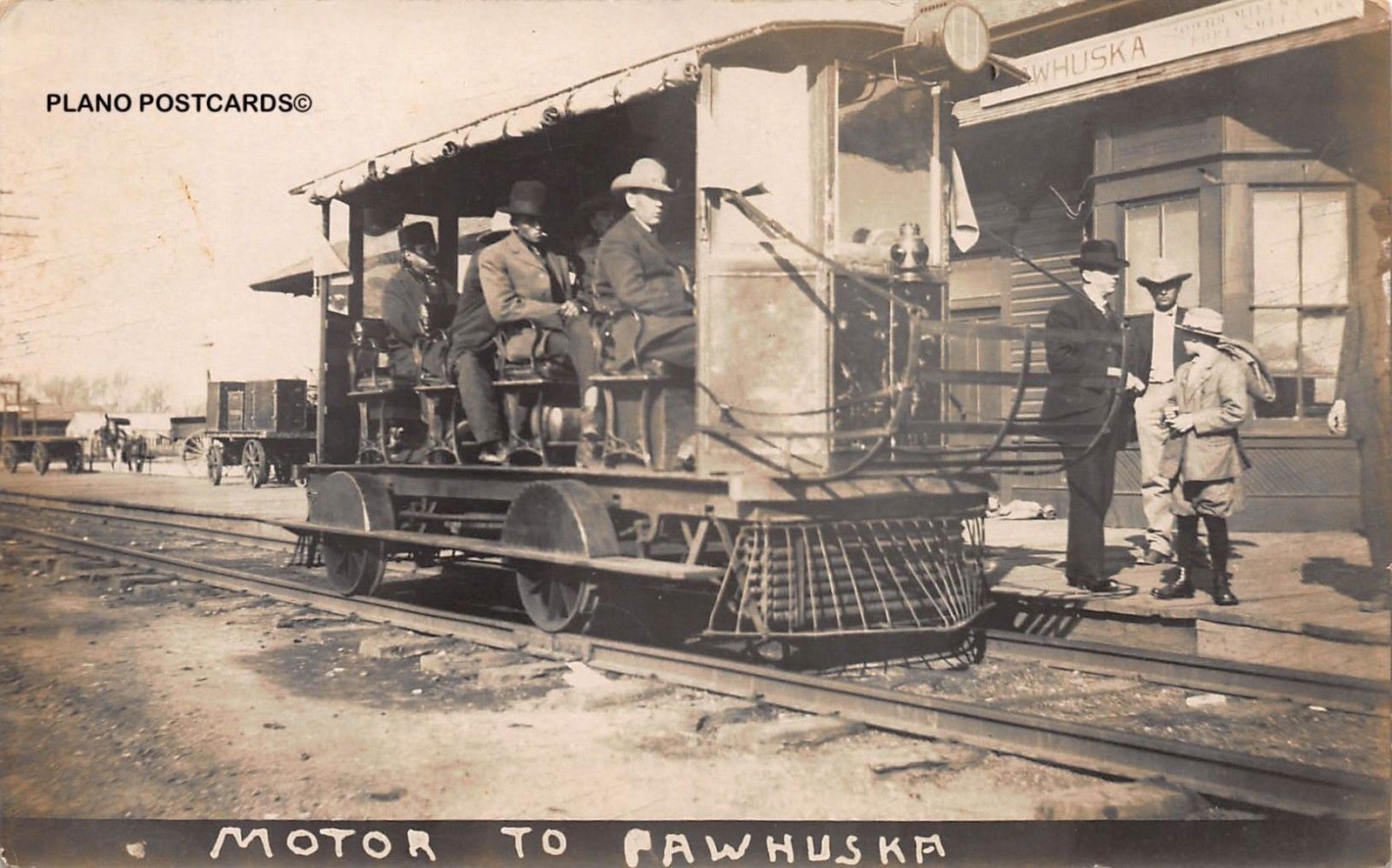 Pawhuska, Oklahoma "Vintage Electric TrainEarly 1900s" Rppc Real Photo