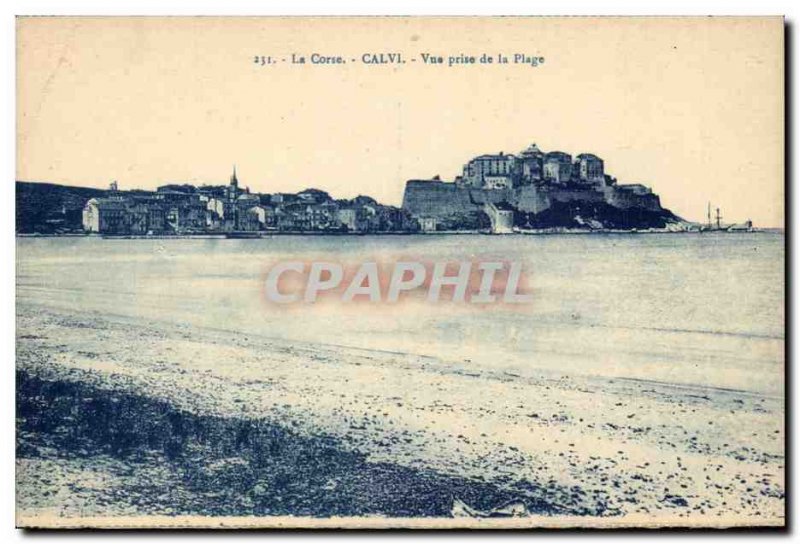 Corsica - Upper Corsica - Corsica - Calvi - View from the Beach - Old Postcard