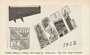 Union NJ PUBBY KWALET CARDS ISHC Postcard Dealer