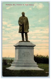 c1910 Thomas B Reed Statue Portland Maine ME Antique Posted Postcard 