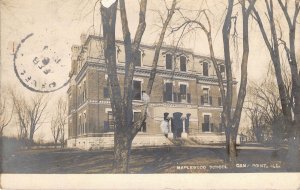 RPPC,c.'08,  Camp Point, IL, Maplewood School, Message,Quincy Area,Old Post Card