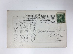 1912 Joyous Christmas Postcard Couple People Pulling Tree Through Snow