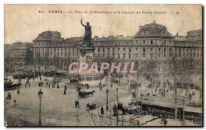 Old Postcard Paris Place de la Republique and the Prince Eugene Barracks
