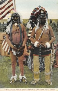 Full dress Native Americans ready for Grass Dance postcard aj2 258