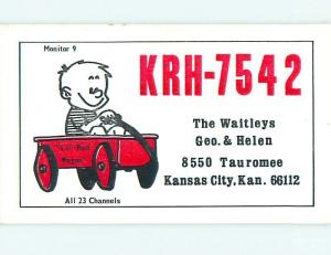 Little Red Wagon - Qsl Cb Ham Radio Card Kansas City Kansas KS s0151