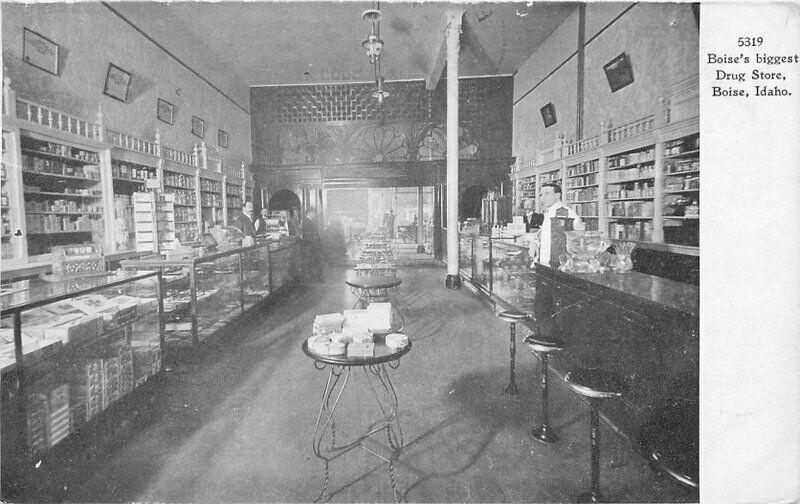 Boise Idaho Interior #5319 Biggest Drug Store 1907 Postcard 5669