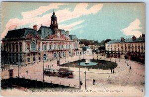 TOURS L'Hotel de Ville et la Place Town Hall & Square FRANCE Postcard