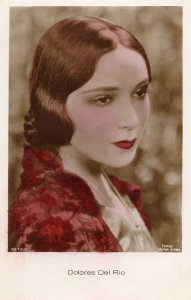 Dolores Del Rio Hollywood Actress Real Hand Tinted Photo Postcard