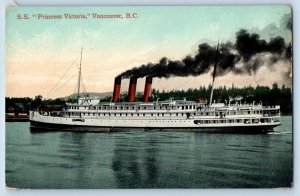 1910 Vancouver British Columbia Canada Postcard Steamer Ship Princess Victoria