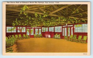 GILMAN'S RELIEF HOT SPRINGS, CA ~ DANCE HALL c1940s  Roadside Linen  Postcard