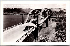 Umpqua Bridge - Reedsport Oregon OR Boost Swing Bridge Real Photo RPPC Postcard