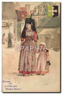 Old Postcard Folklore Bresse Cognac Otard Dupuy Women Children Doll