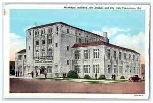 c1940's Municipal Building Fire Station And City Hall View Texarkana AR Postcard