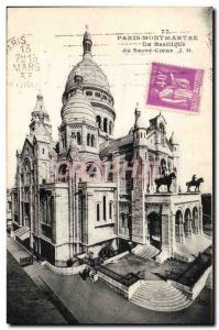 Paris 18 - Montmartre - Sacre Coeur Basilica Old Postcard
