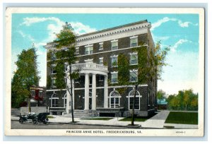 c1920s Princess Anne Hotel, Fredericksburg Virginia VA Unposted Postcard 