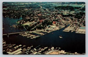 Aerial View of Harbor ANNAPOLIS Maryland Vintage Postcard A196