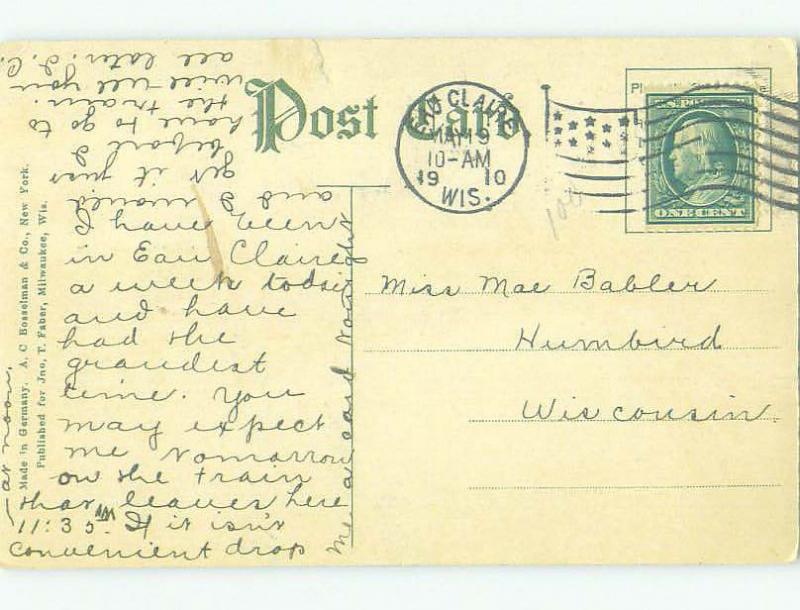 Divided-Back BRIDGE SCENE Eau Claire Wisconsin WI HJ1642