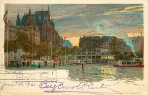 Germany Arts Crafts Hamburg Artist artist impression 1901 Postcard 21-13522