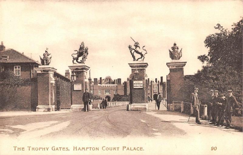 LONDON, UK England    THE TROPHY GATES~Hampton Court Palace    c1910's Postcard