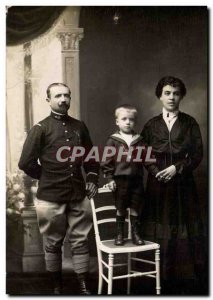 PHOTO CARD Fantasy - Couple - proud family - Militaria - Uniform - Old Postcard