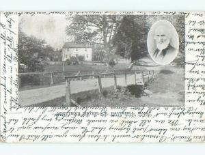 Pre-1907 ROAD AND BRIDGE AT WHITTIER'S BIRTHPLACE Haverhill MA Q2129