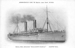 Kenilworth Castle Union Castle Line Writing on back, missing stamp 