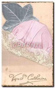 Old Postcard Fancy Embroidery Bonnet St Catherine