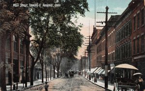 Main Street, Looking South, Ansonia, Connecticut, Early Postcard, Unused