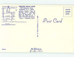 Unused Pre-1980 CRESCENT BEACH HOTEL Rochester New York NY Q4717@