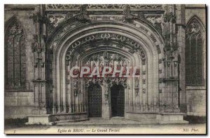 Old Postcard Brou Church Bourg Grand Portal