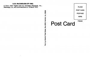 USS McCandless FF-1084 Frigate US Navy Ship postcard 
