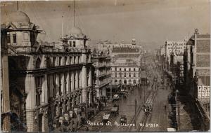 Queen Street Auckland NZ New Zealand Three Lamps Ponsonby RPPC Postcard E56