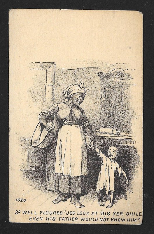 VICTORIAN TRADE CARDS (2) Black Woman Child & Flour