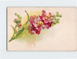 Postcard Greeting Card with Flowers Embossed Art Print