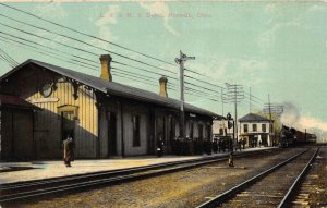 Postcard L.S. & M.S. Railroad Depot in Norwalk, Ohio~113518