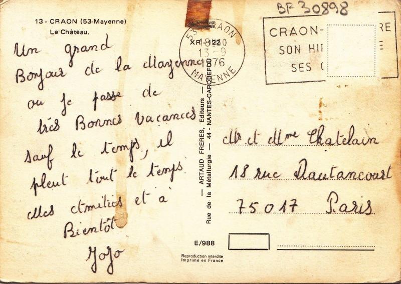 BF30898 craon mayenne le chateau  france front/back image