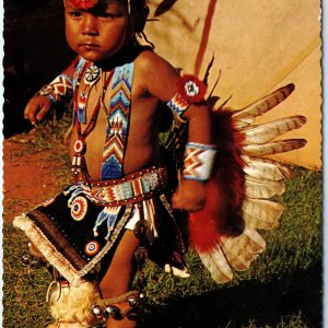 c1970s Pub. Phoenix, AZ Little Nonnie 2yo Pawnee-Otoe Indian Dance Boy 4x6 PC M9