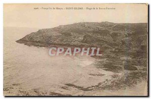 Old Postcard Presquelle Rhuys Saint Gildas Beach