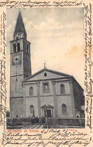 Italy 1903 Un Saluto da Ronchi dei Legionari Church Chiesa postcard