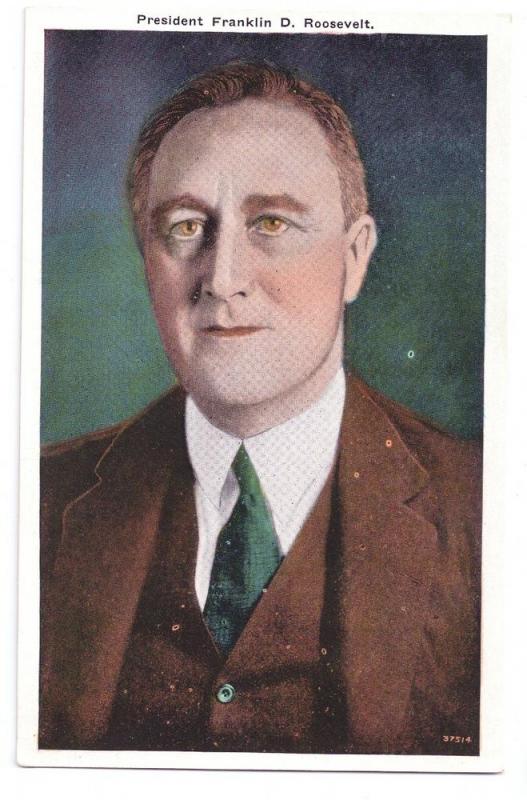 FDR Franklin D. Roosevelt President Vintage Postcard Reynold