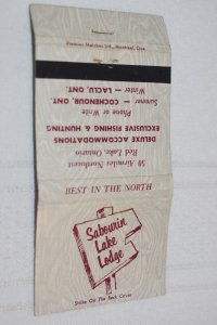 Sabourin Lake Lodge Red Lake Ontario 30 Strike Matchbook Cover