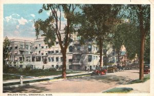 Vintage Postcard 1918 Weldon Hotel Greenfield Massachusetts MA Chas W. Hughes