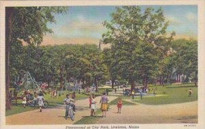 Maine Lewiston Playground At City Park