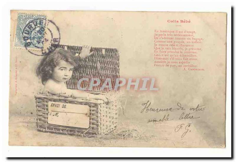  Vintage Postcard Fantasy Parcel baby