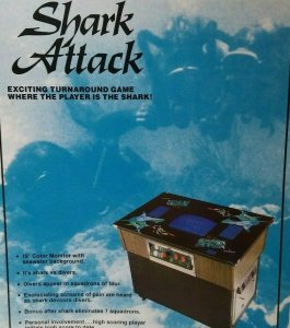 Shark Attack Arcade Flyer Original Game Plan Promo Art Killer Sharks 8.5 x 11 