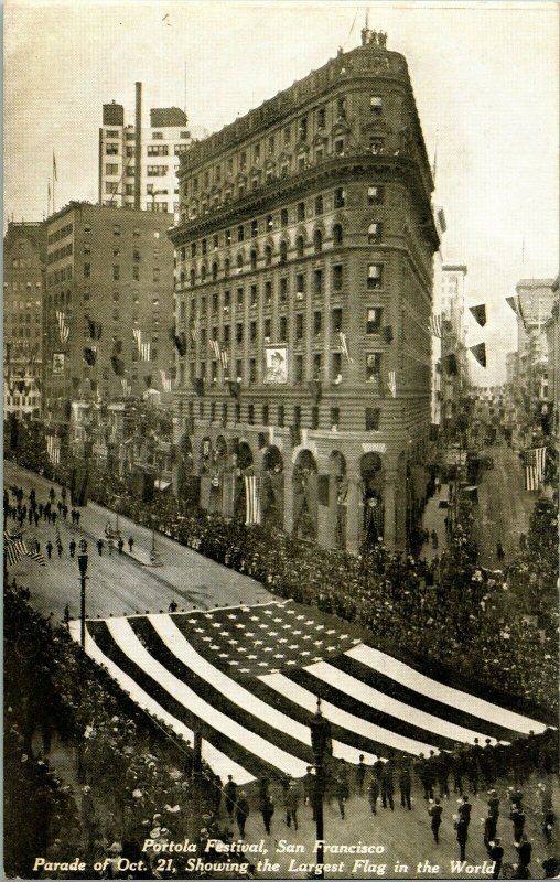 Vtg Cppr San Francisco Portola Festival Parade 1909 Plus Large Flag IN The World