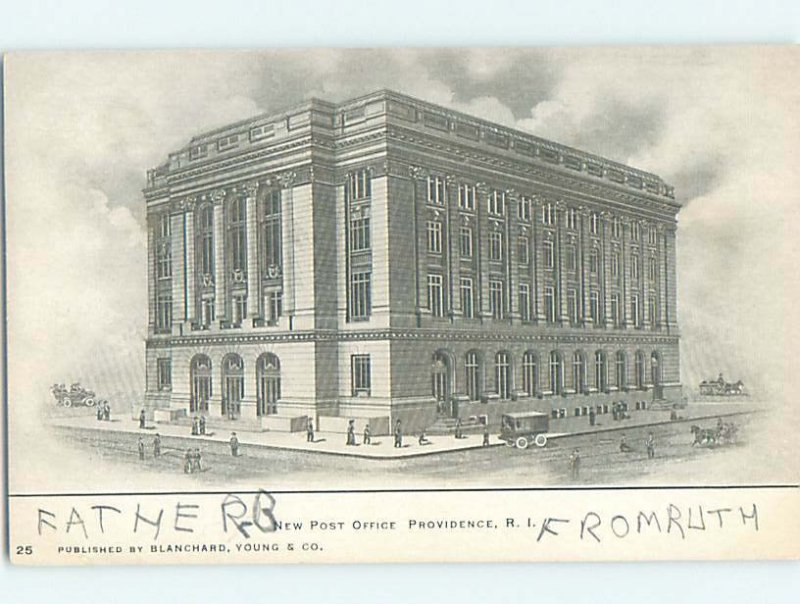 Pre-1907 POST OFFICE SCENE Providence Rhode Island RI AF1249