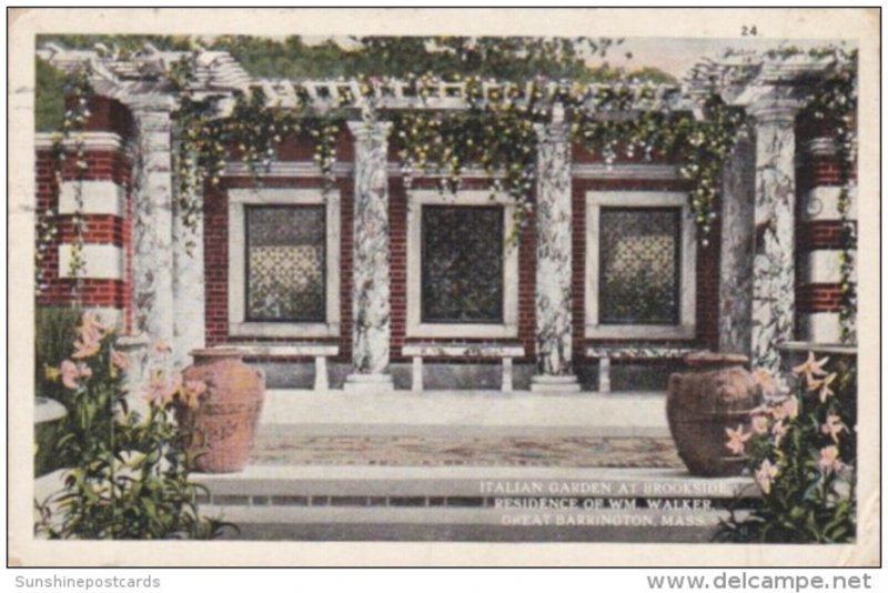 Massachusetts Great Barington Italian Garden At Brookside Home Of William Wal...